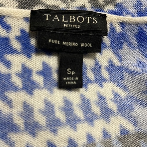 Talbots 100% pure merino wool houndstooth cardigan SP - Picture 3 of 3
